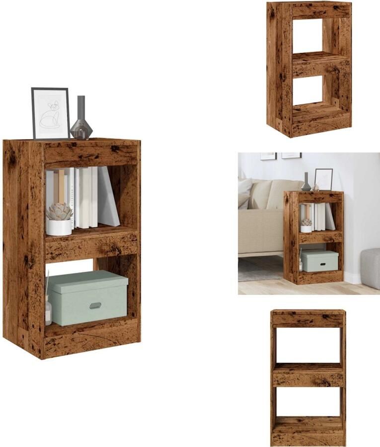 VidaXL Boekenkast Boekenkasten Boekenschap Boekenstandaard Boekenkast kamerscherm 40x30x72 cm oud houtkleurig