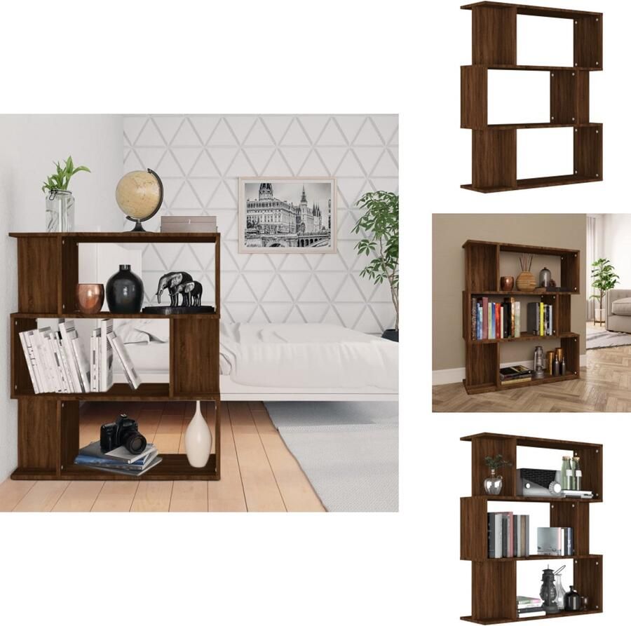 VidaXL Boekenkast Boekenkasten Boekenschap Boekenstandaard Boekenkast kamerscherm 80x24x96 cm bewerkt hout bruineiken