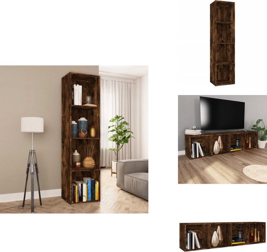VidaXL Boekenkast Boekenkasten Boekenschap Boekenstandaard Boekenkast tv-meubel 36x30x143 cm bewerkt hout gerookt eiken