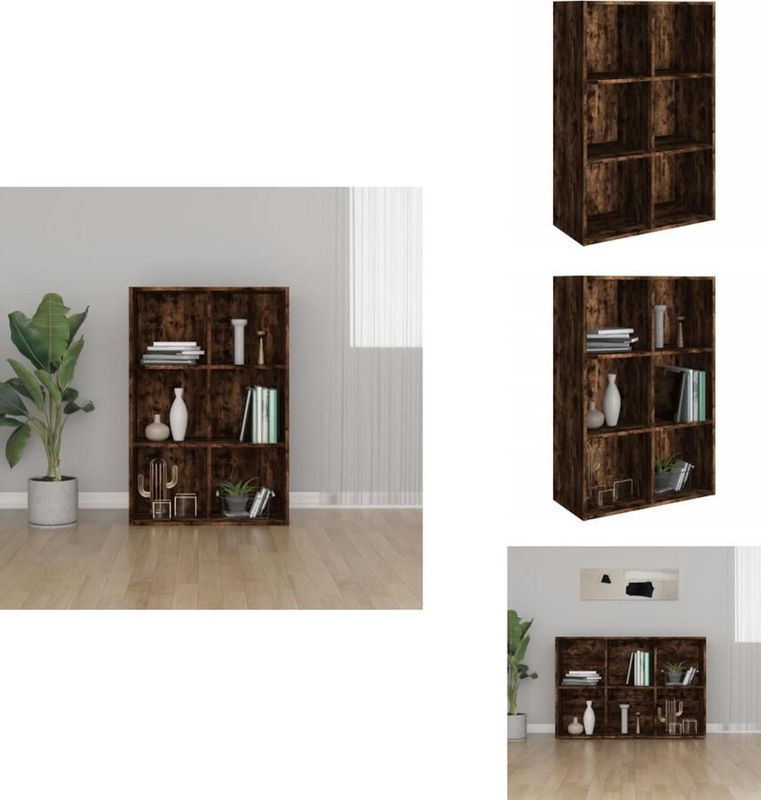VidaXL Boekenkast Boekenkasten Boekenschap Boekenstandaard Boekenkast dressoir 66x30x98 cm bewerkt hout gerookt eikenkleur - Foto 2