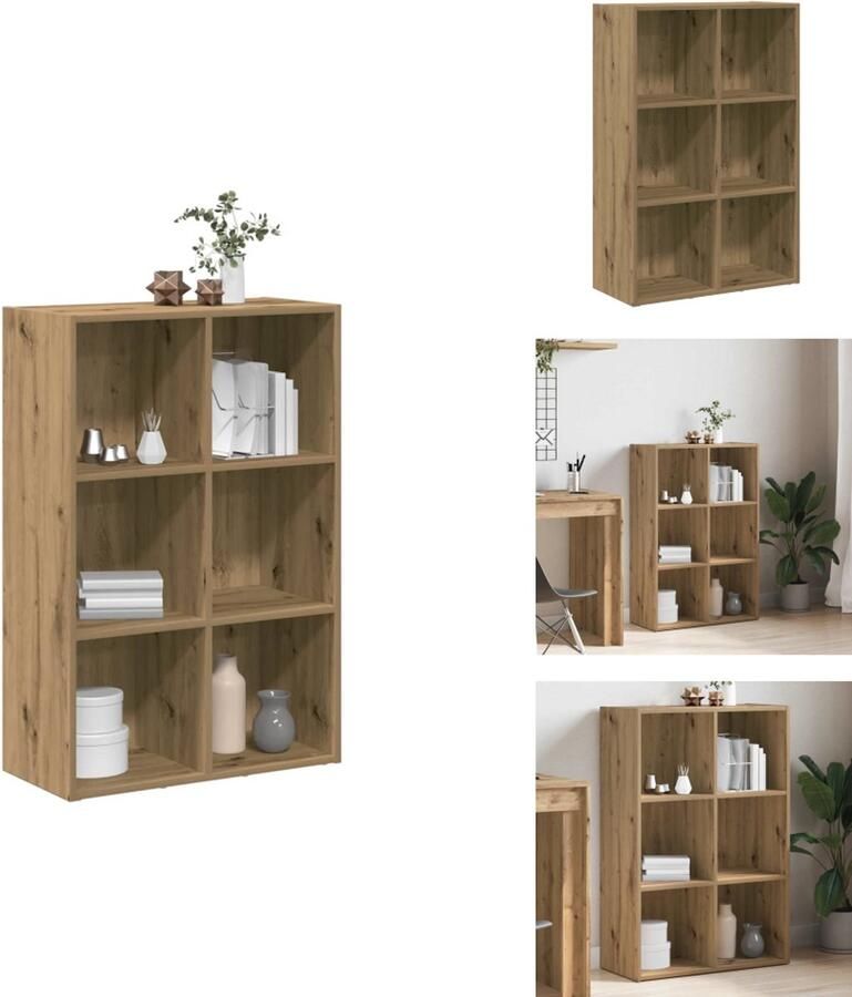 VidaXL Boekenkast Boekenkasten Boekenschap Boekenstandaard Boekenkast dressoir 66x30x98 cm bewerkt hout artisanaal eiken