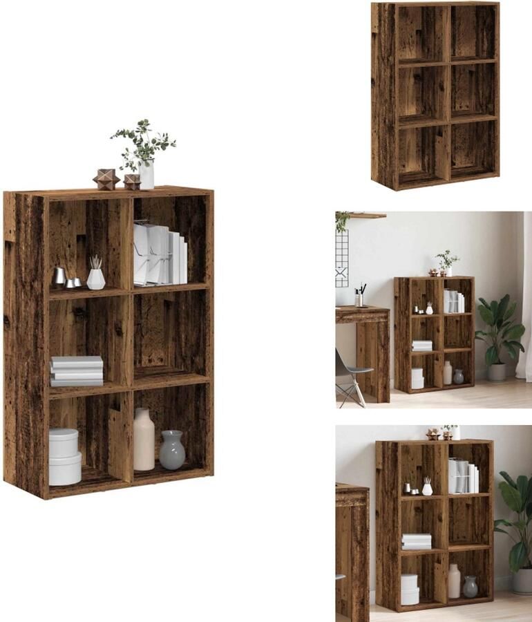 VidaXL Boekenkast Boekenkasten Boekenschap Boekenstandaard Boekenkast dressoir 66x30x98 cm bewerkt hout oud houtkleurig