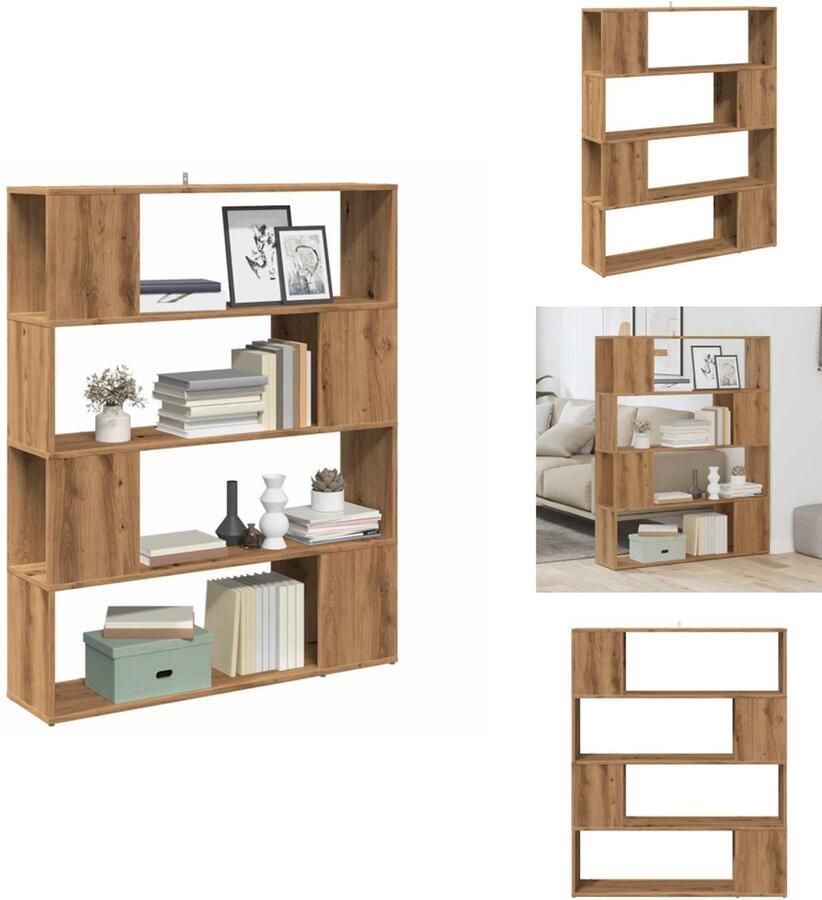 VidaXL Boekenkast Boekenkasten Boekenschap Boekenstandaard Boekenkast kamerscherm 100x24x124 5 cm artisanaal eikenkleur