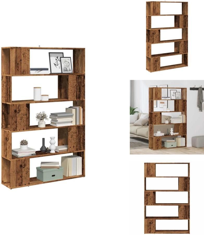 VidaXL Boekenkast Boekenkasten Boekenschap Boekenstandaard Boekenkast kamerscherm 100x24x155 cm oud houtkleurig