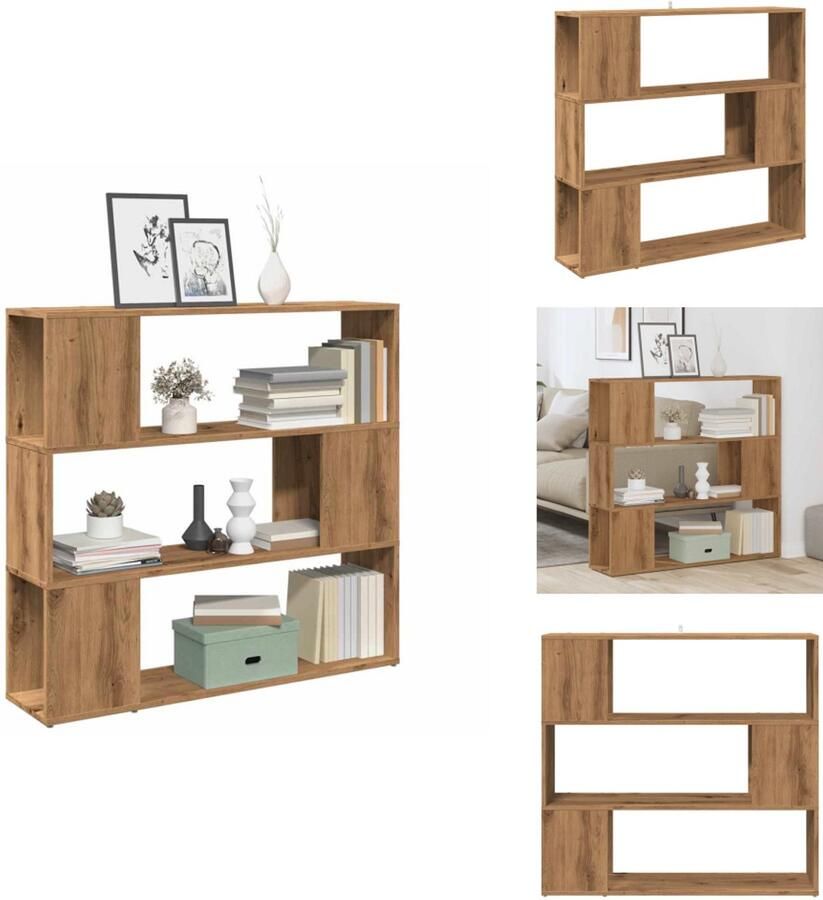VidaXL Boekenkast Boekenkasten Boekenschap Boekenstandaard Boekenkast kamerscherm 100x24x94 cm artisanaal eikenkleur