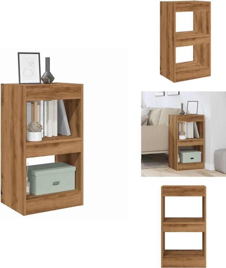 VidaXL Boekenkast Boekenkasten Boekenschap Boekenstandaard Boekenkast kamerscherm 40x30x72 cm artisanaal eikenkleur