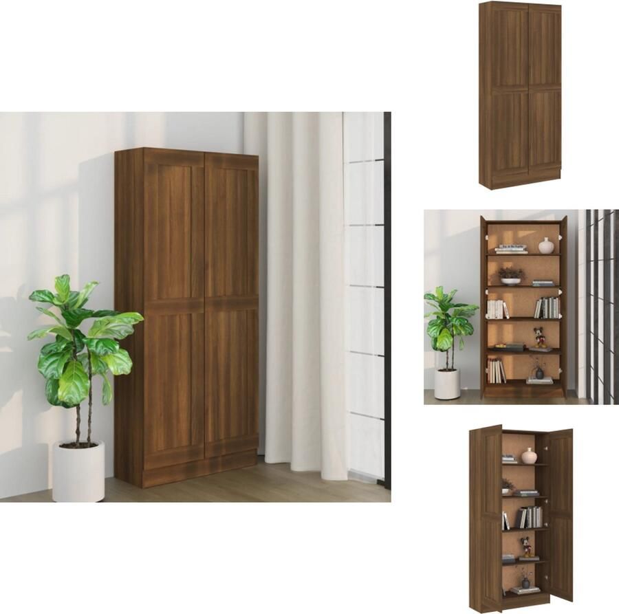 VidaXL Boekenkast Boekenkasten Boekenschap Kantoorkast Boekenkast 82 5x30 5x185 5 cm bewerkt hout bruin eikenkleur