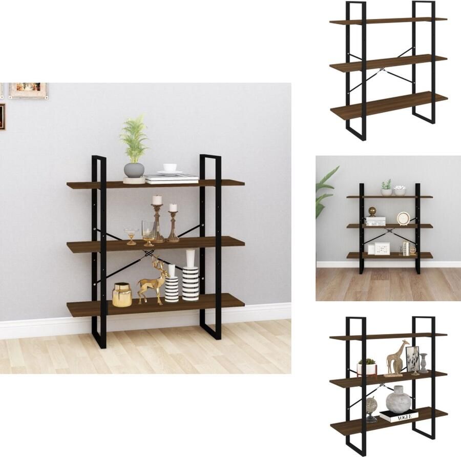 VidaXL Boekenkast Boekenkasten Boekenschap Kast Boekenkast 100x30x105 cm bewerkt hout bruineikenkleurig