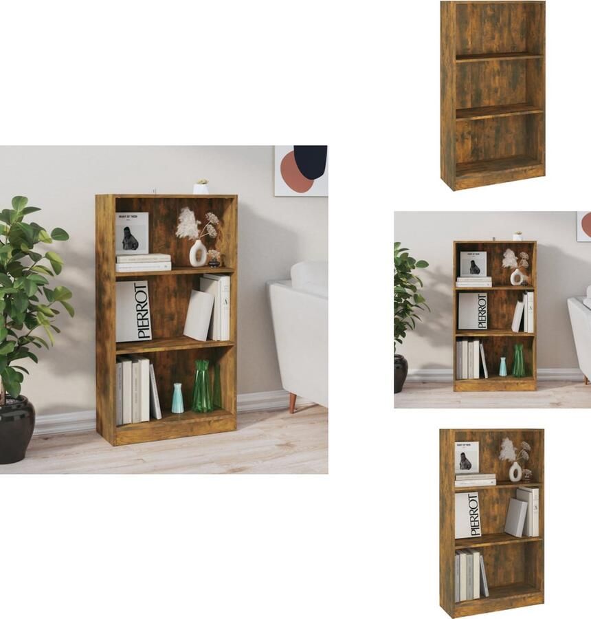 VidaXL Boekenkast Boekenkasten Boekenschap Kast Boekenkast 60x24x109 cm bewerkt hout gerookt eikenkleurig