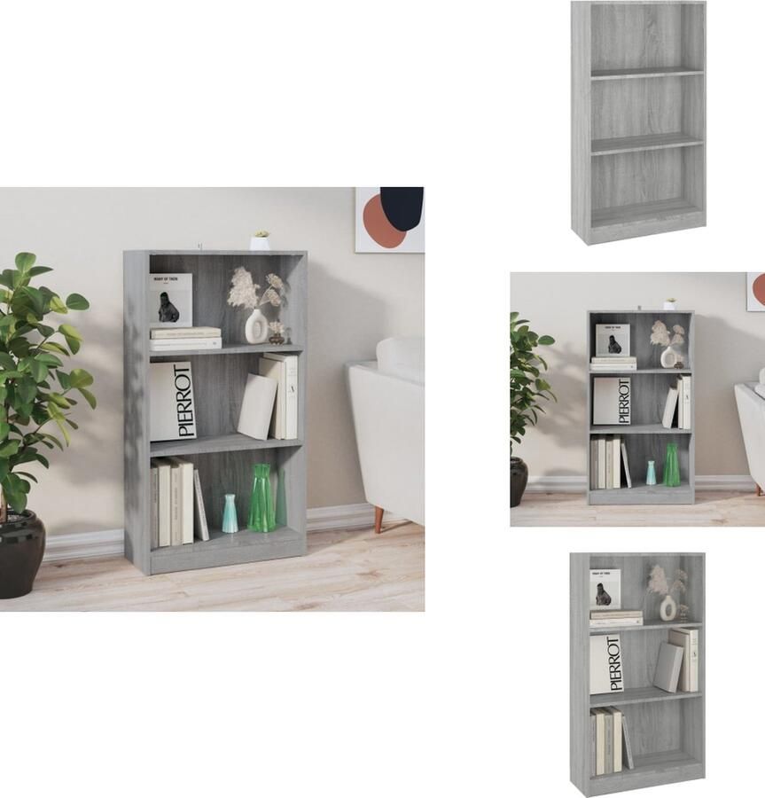 VidaXL Boekenkast Boekenkasten Boekenschap Kast Boekenkast 60x24x109 cm bewerkt hout grijs sonoma eikenkleurig