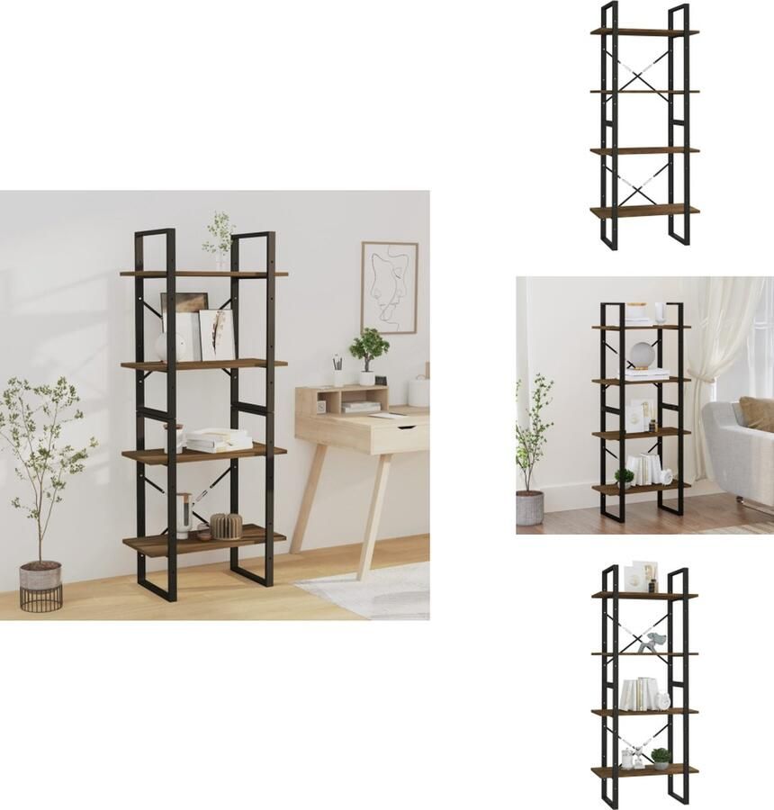 VidaXL Boekenkast Boekenkasten Boekenschap Kast Boekenkast 60x30x140 cm bewerkt hout bruineikenkleurig