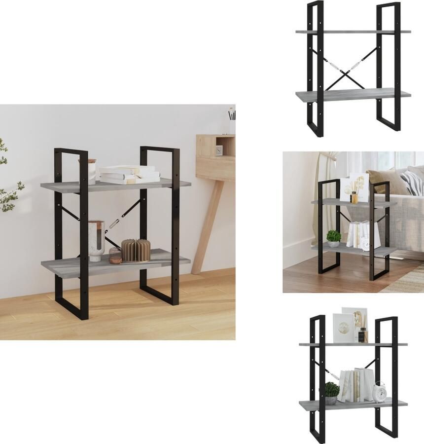 VidaXL Boekenkast Boekenkasten Boekenschap Kast Boekenkast 60x30x70 cm bewerkt hout grijs sonoma eikenkleurig