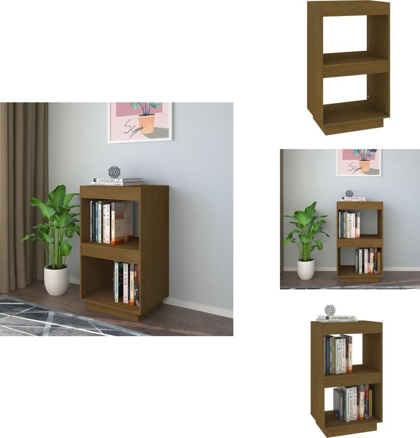 VidaXL Boekenkast Boekenkasten Houten Boekenkast Boekenschap Boekenkast 40x35x71 cm massief grenenhout honingbruin - Foto 2