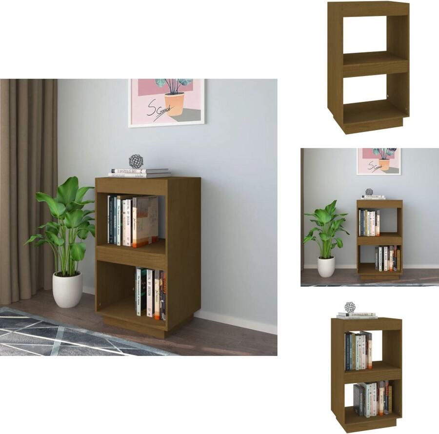 VidaXL Boekenkast Boekenkasten Houten Boekenkast Boekenschap Boekenkast 40x35x71 cm massief grenenhout honingbruin