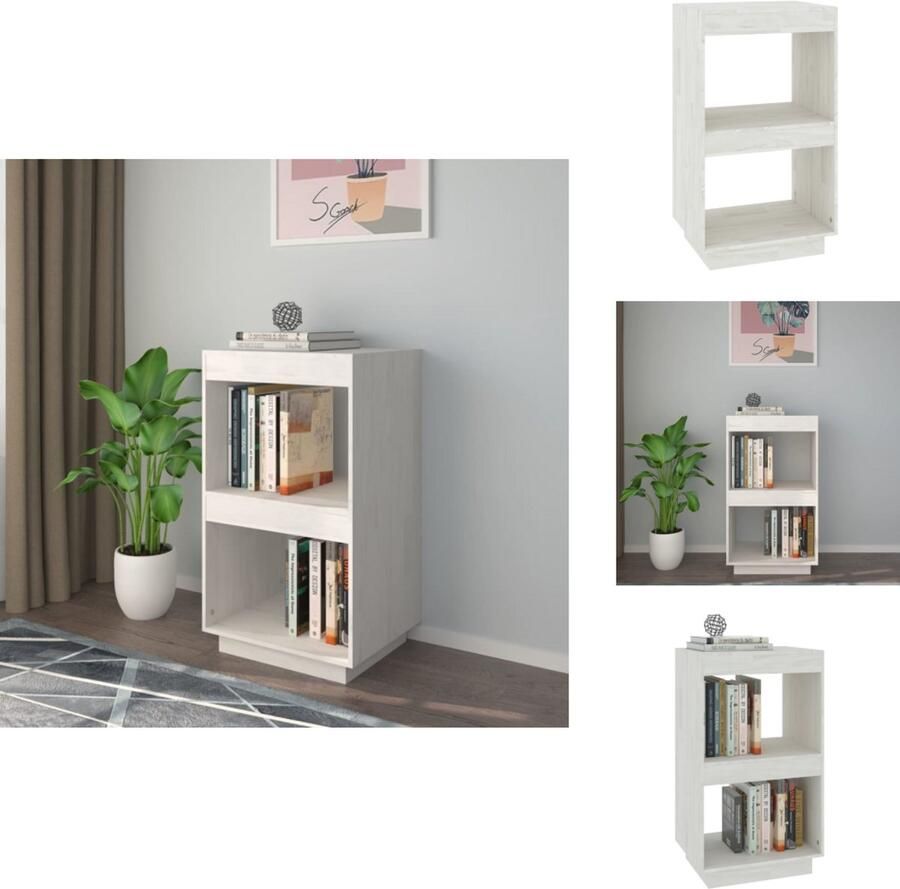 VidaXL Boekenkast Boekenkasten Houten Boekenkast Boekenschap Boekenkast 40x35x71 cm massief grenenhout wit