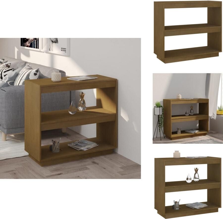 VidaXL Boekenkast Boekenkasten Houten Boekenkast Boekenschap Boekenkast 80x35x71 cm massief grenenhout honingbruin