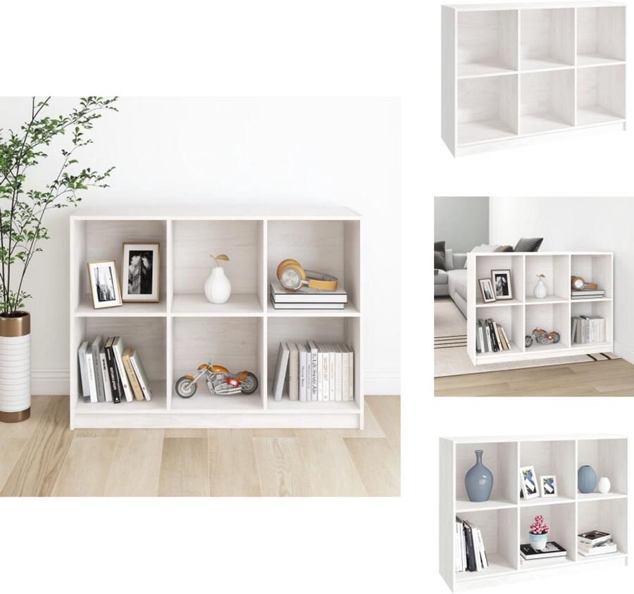 VidaXL Boekenkast Boekenkasten Houten Boekenkast Houten Boekenkasten Boekenkast 104x33x76 cm massief grenenhout wit