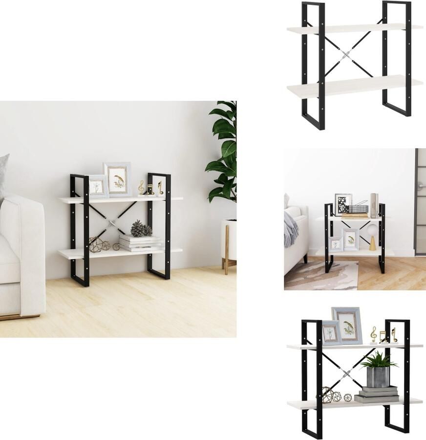 VidaXL Boekenkast Boekenkasten Houten Boekenkast Houten Boekenkasten Boekenkast met 2 schappen 80x30x70 cm massief grenenhout wit