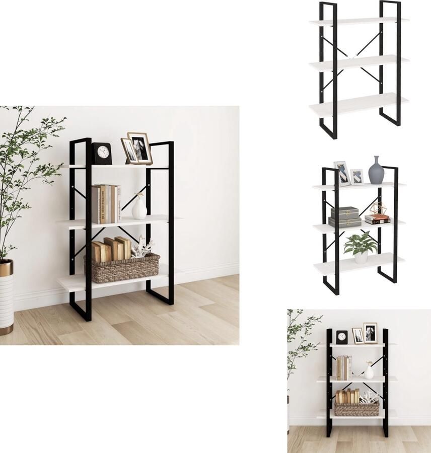 VidaXL Boekenkast Boekenkasten Houten Boekenkast Houten Boekenkasten Boekenkast met 3 schappen 80x30x105 cm massief grenenhout wit