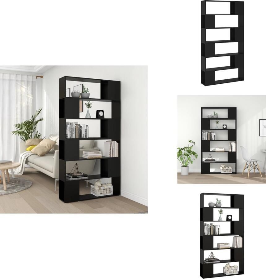 VidaXL Boekenkast Boekenkasten Houten Boekenkast Kamerscherm Boekenkast kamerscherm 100x24x188 cm zwart