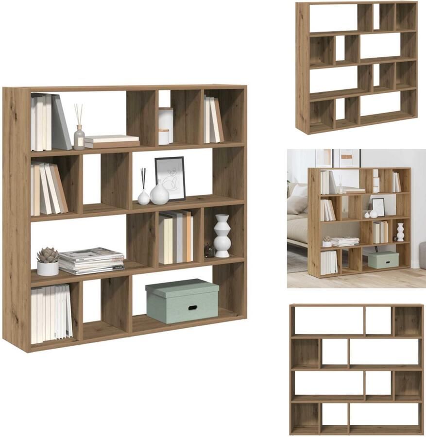 VidaXL Boekenkast Boekenkasten Houten Boekenkast Kamerscherm Boekenkast kamerscherm 105x24x102 cm artisanaal eikenkleur