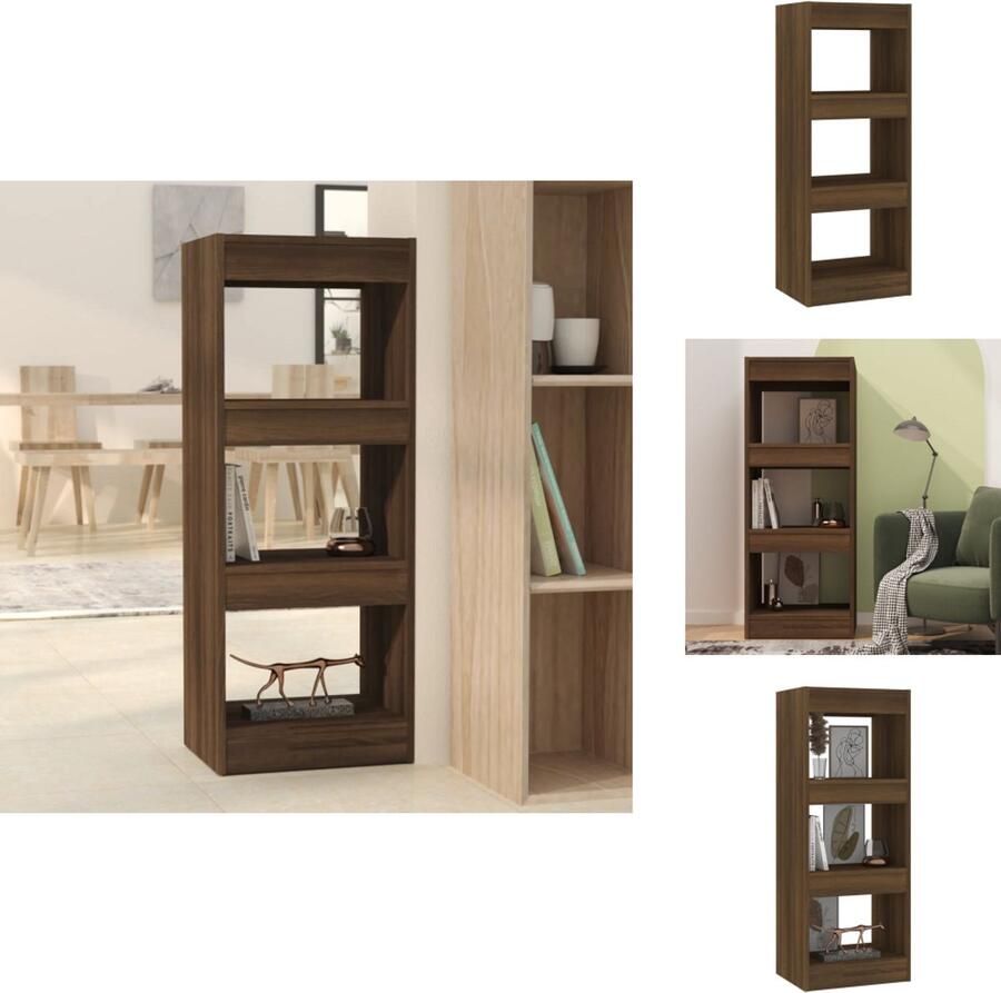 VidaXL Boekenkast Boekenkasten Houten Boekenkast Kamerscherm Boekenkast kamerscherm 40x30x103 cm spaanplaat bruineikenkleur