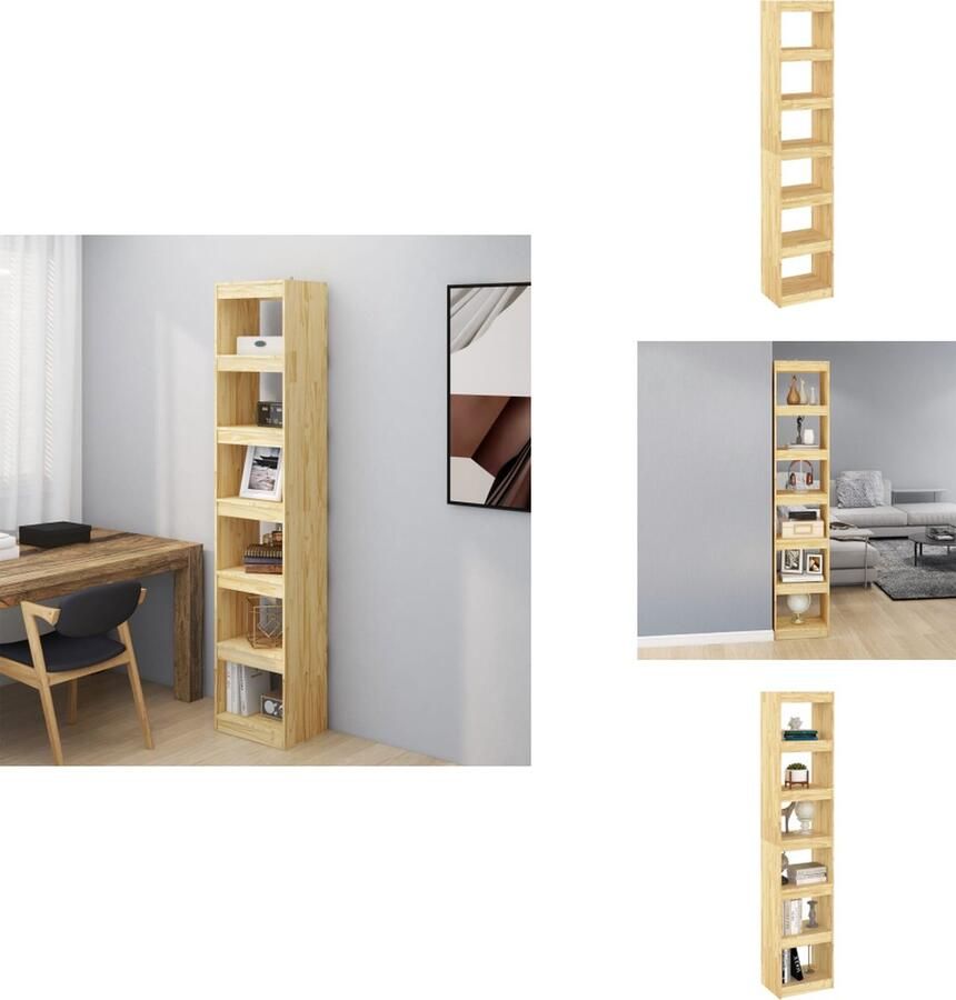 VidaXL Boekenkast Boekenkasten Houten Boekenkast Kamerscherm Boekenkast kamerscherm 40x30x199 cm massief grenenhout - Foto 2