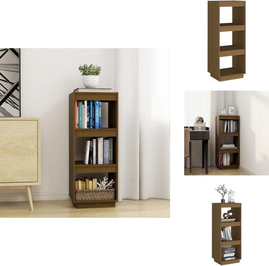 VidaXL Boekenkast Boekenkasten Houten Boekenkast Kamerscherm Boekenkast kamerscherm 80x35x135 cm grenenhout honingbruin