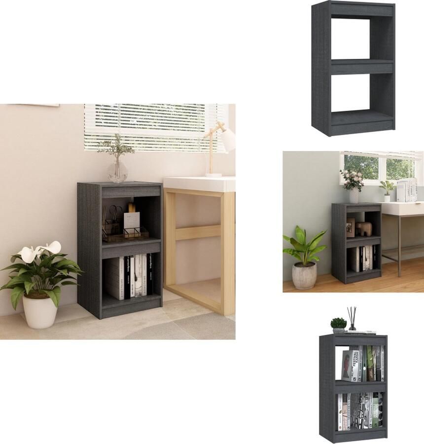 VidaXL Boekenkast Boekenkasten Houten Boekenschap Houten Boekenschappen Boekenkast 40x30x71 5 cm massief grenenhout grijs - Foto 2