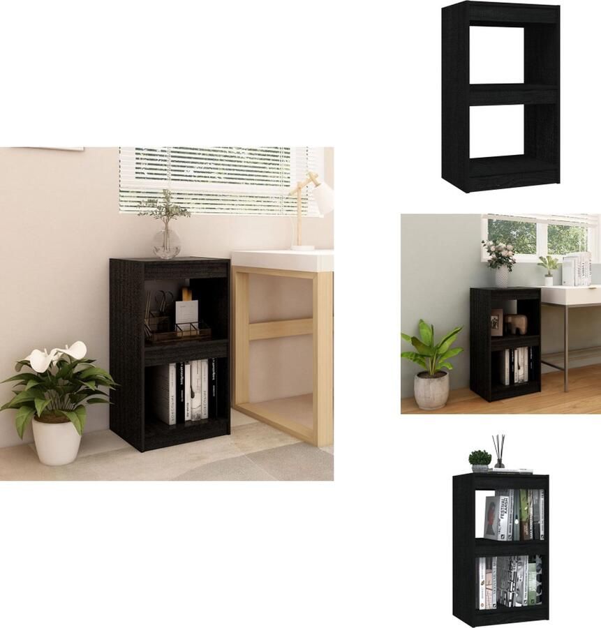 VidaXL Boekenkast Boekenkasten Houten Boekenschap Houten Boekenschappen Boekenkast 40x30x71-5 cm massief grenenhout zwart