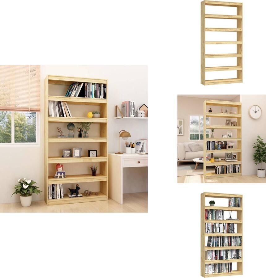 VidaXL Boekenkast Boekenkasten Houten Boekenschap Houten Boekenschappen Boekenkast kamerscherm 100x30x200 cm massief grenenhout