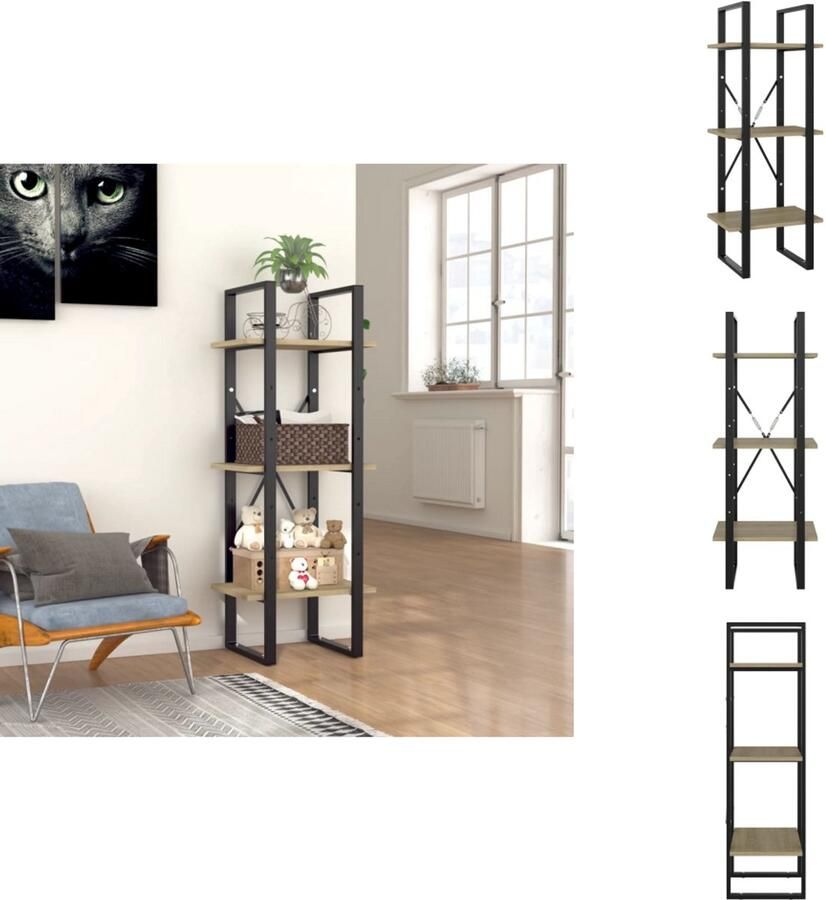 VidaXL Boekenkast Boekenkasten Kast Kasten Boekenkast met 3 schappen 40x30x105 cm spaanplaat sonoma eiken