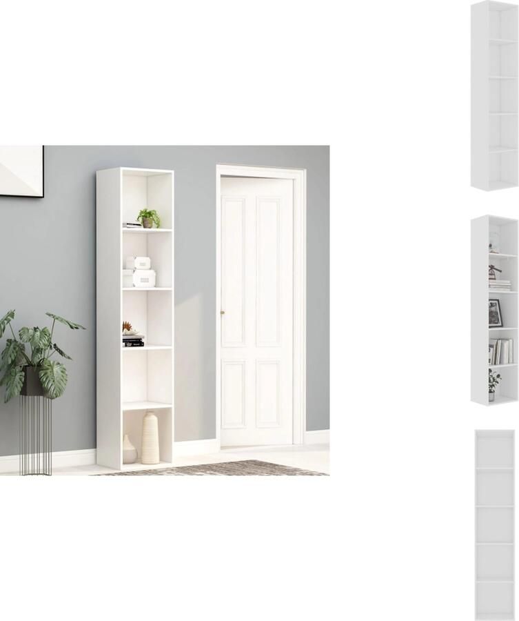 VidaXL Boekenkast Boekenkasten Kast Kasten Boekenkast 40x30x189 cm bewerkt hout wit