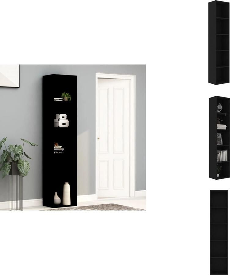 VidaXL Boekenkast Boekenkasten Kast Kasten Boekenkast 40x30x189 cm bewerkt hout zwart