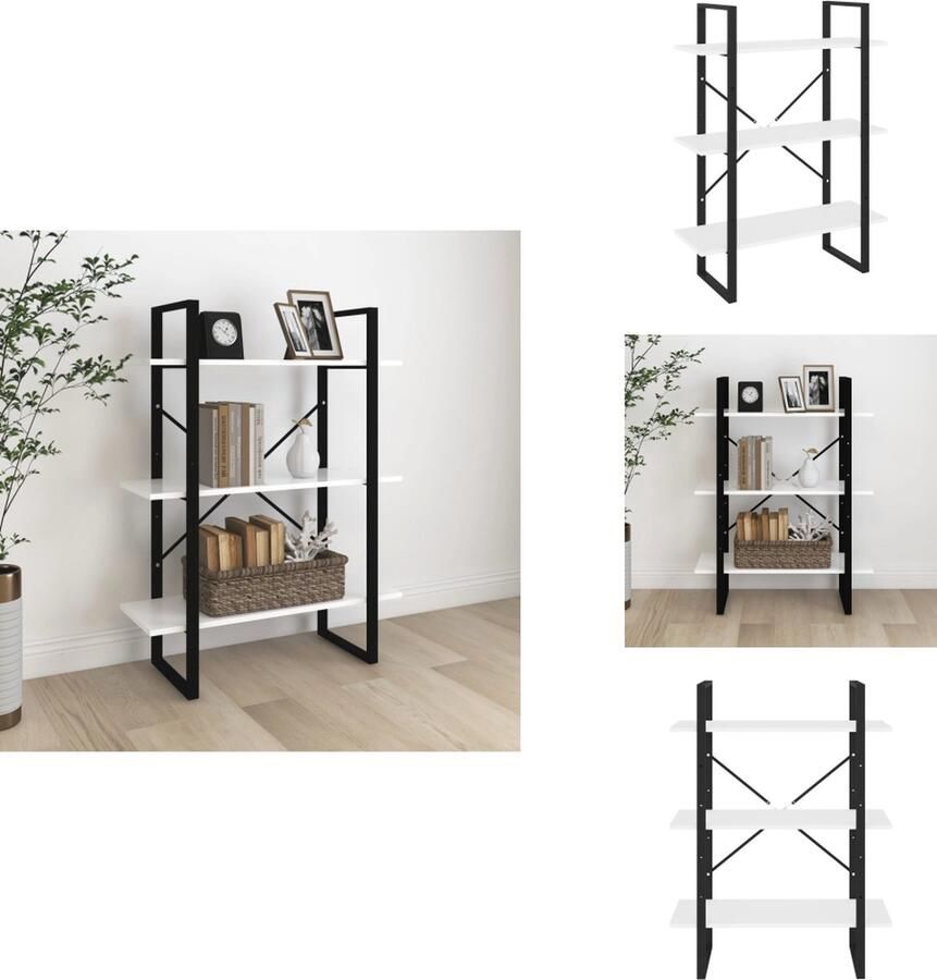 VidaXL Boekenkast Boekenkasten Kast Kasten Boekenkast 80x30x105 cm bewerkt hout wit