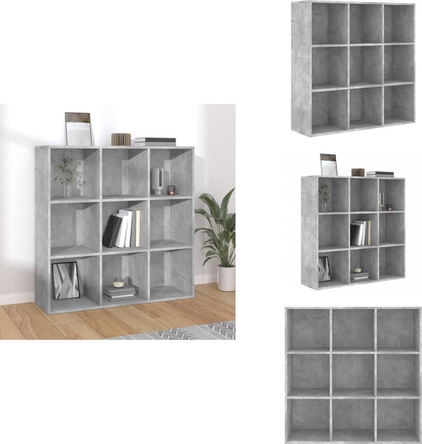 VidaXL Boekenkast Boekenkasten Kast Kasten Boekenkast 98x29x97 5 cm bewerkt hout betongrijs