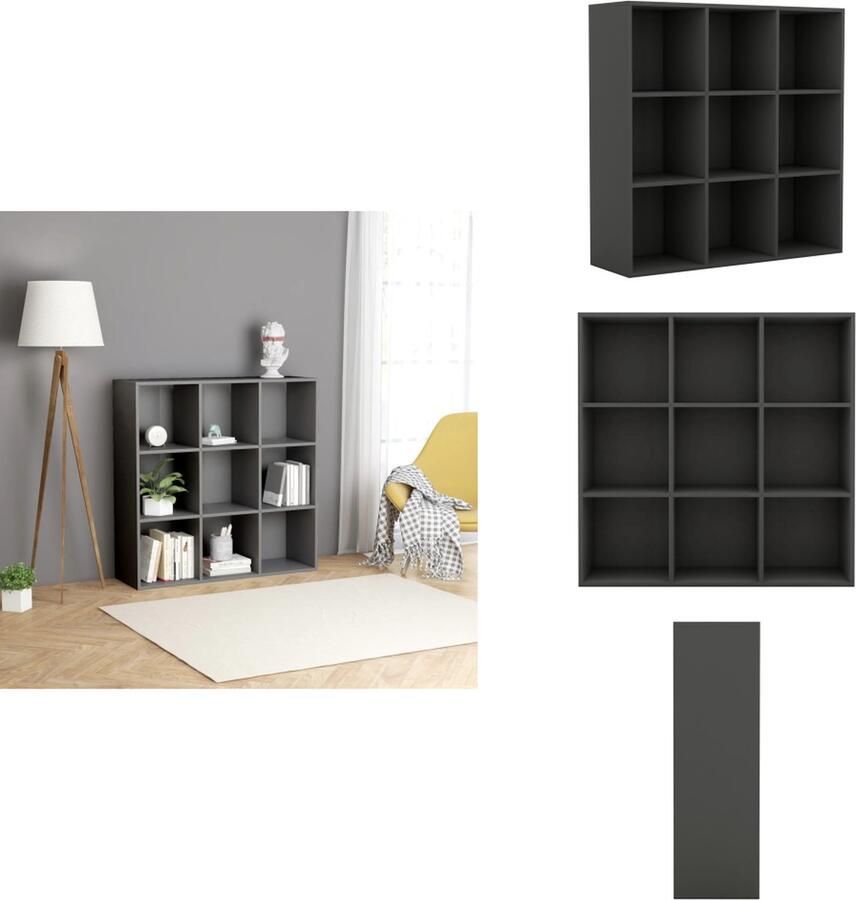 VidaXL Boekenkast Boekenkasten Kast Kasten Boekenkast 98x29x97 5 cm bewerkt hout grijs
