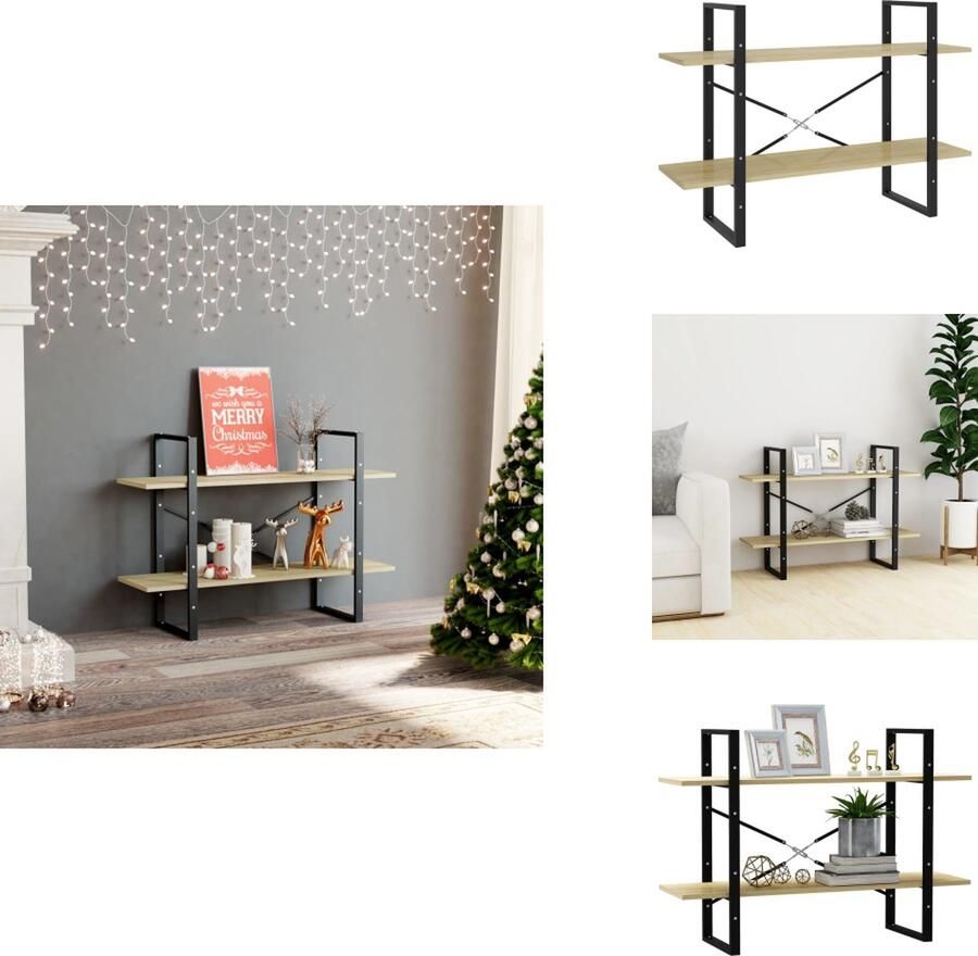 VidaXL Boekenkast Boekenkasten Kast Kasten Boekenkast met 2 schappen 100x30x70 cm spaanplaat sonoma eiken