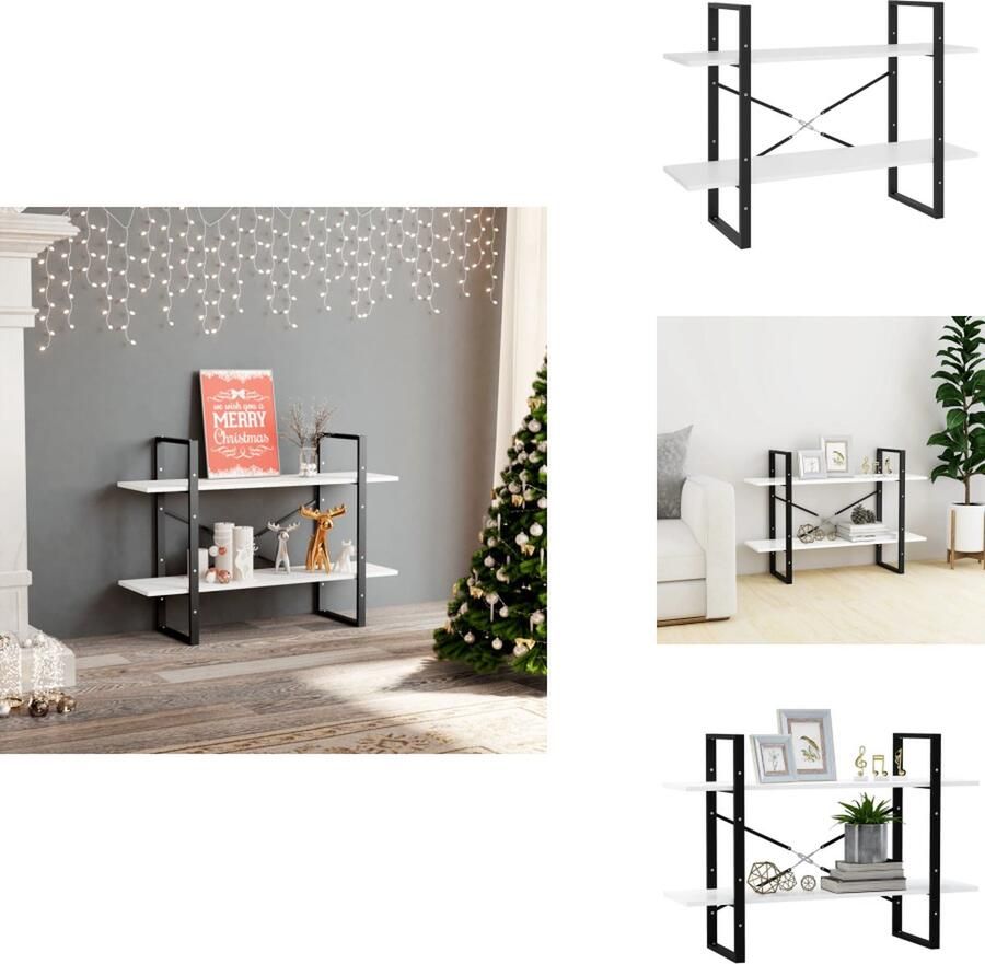 VidaXL Boekenkast Boekenkasten Kast Kasten Boekenkast met 2 schappen 100x30x70 cm spaanplaat wit