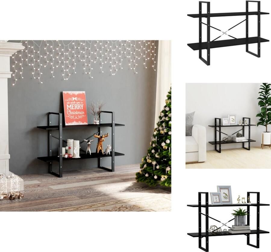VidaXL Boekenkast Boekenkasten Kast Kasten Boekenkast met 2 schappen 100x30x70 cm spaanplaat zwart