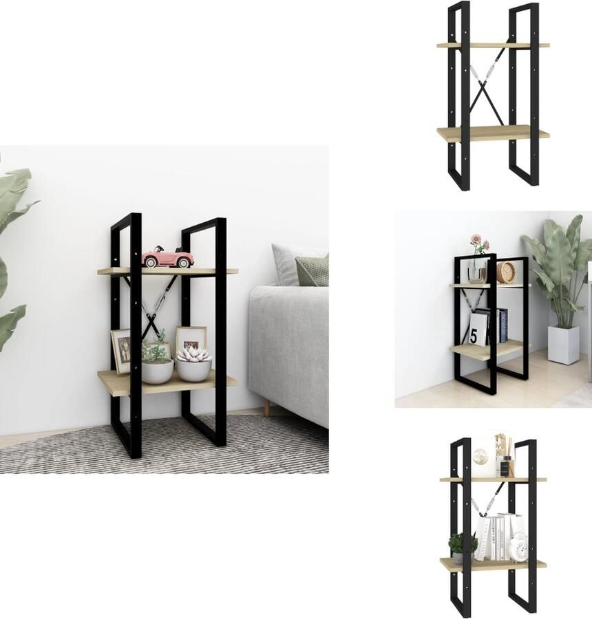 VidaXL Boekenkast Boekenkasten Kast Kasten Boekenkast met 2 schappen 40x30x70 cm bewerkt hout sonoma eiken