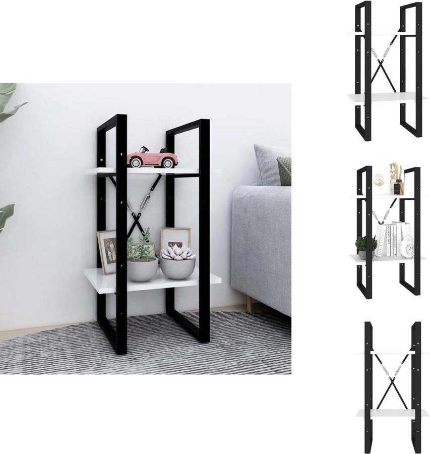 VidaXL Boekenkast Boekenkasten Kast Kasten Boekenkast met 2 schappen 40x30x70 cm bewerkt hout wit