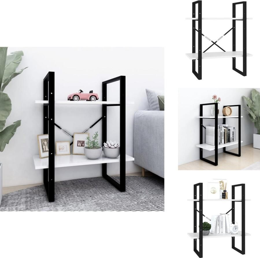 VidaXL Boekenkast Boekenkasten Kast Kasten Boekenkast met 2 schappen 60x30x70 cm bewerkt hout wit