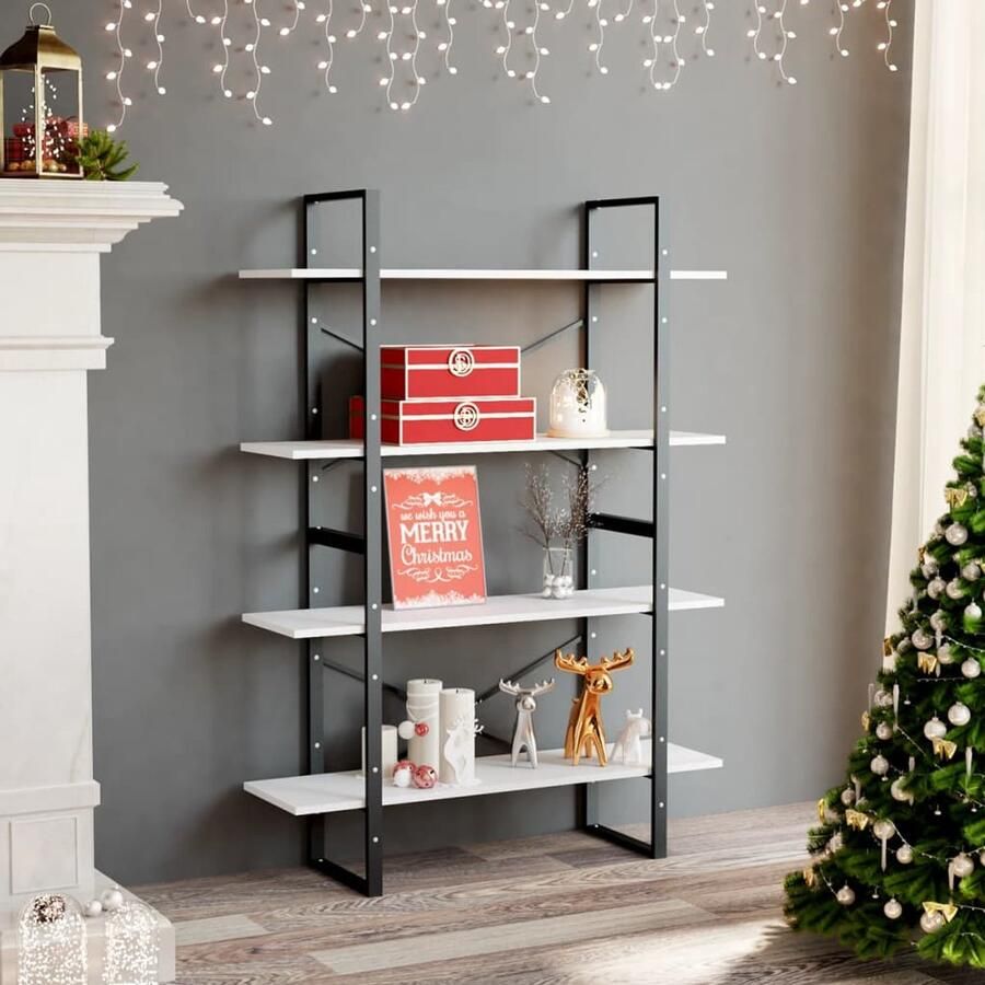 VidaXL Boekenkast Boekenkasten Kast Kasten Boekenkast met 4 schappen 100x30x140 cm spaanplaat wit