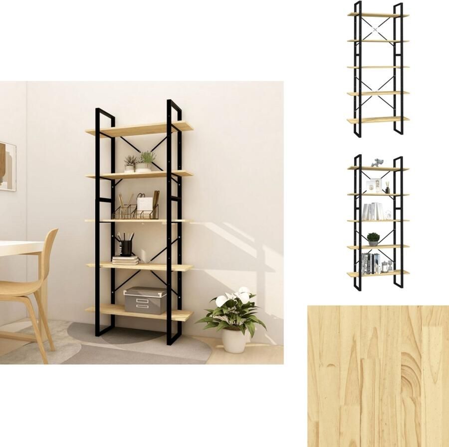 VidaXL Boekenkast Boekenkasten Kast Kasten Boekenkast met 5 schappen 80x30x175 cm massief grenenhout