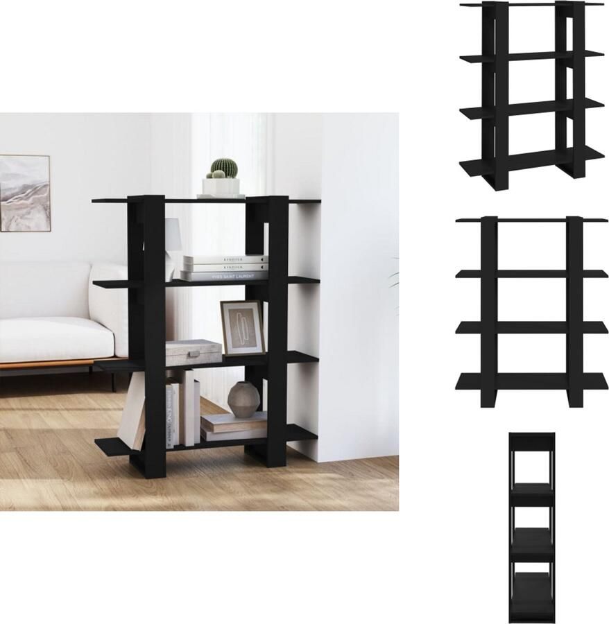 VidaXL Boekenkast Boekenkasten Kast Opbergkast Boekenkast kamerscherm 100x30x123 5 cm zwart