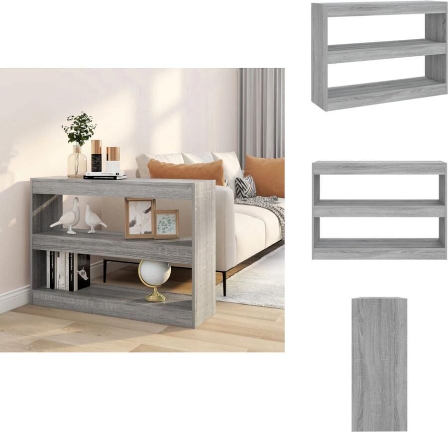 VidaXL Boekenkast Boekenkasten Kast Opbergkast Boekenkast kamerscherm 100x30x72 cm grijs sonoma eikenkleurig