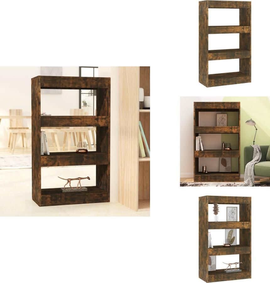 VidaXL Boekenkast Boekenkasten Kast Opbergkast Boekenkast kamerscherm 60x30x103 cm bewerkt hout gerookt eiken
