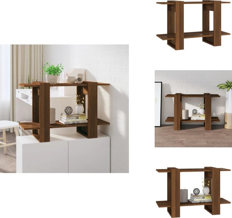 VidaXL Boekenkast Boekenkasten Kast Opbergkast Boekenkast kamerscherm 80x30x51 cm bruineikenkleurig