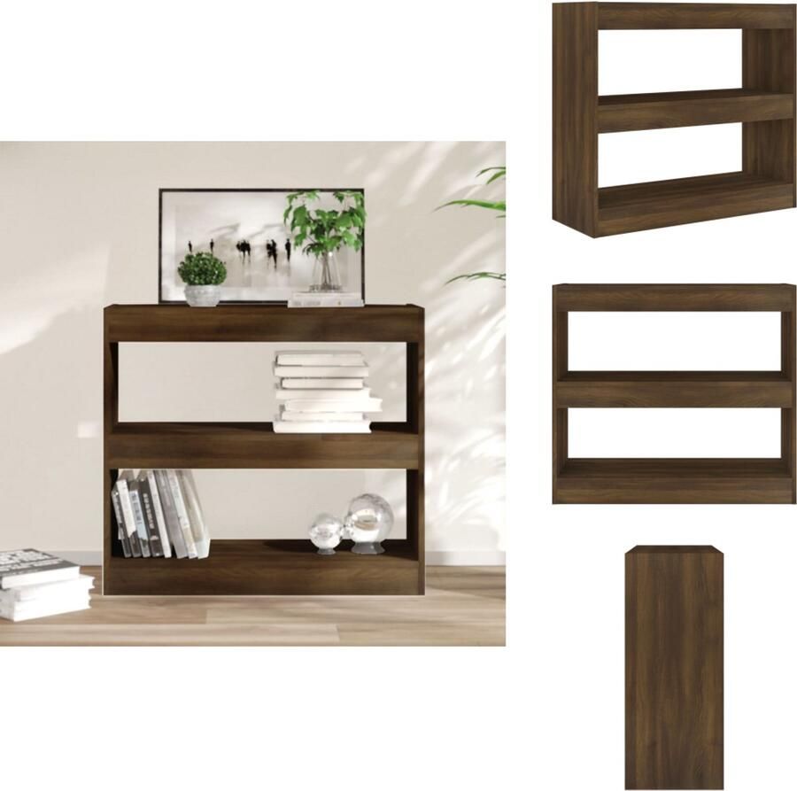 VidaXL Boekenkast Boekenkasten Kast Opbergkast Boekenkast kamerscherm 80x30x72 cm bruin eikenkleur